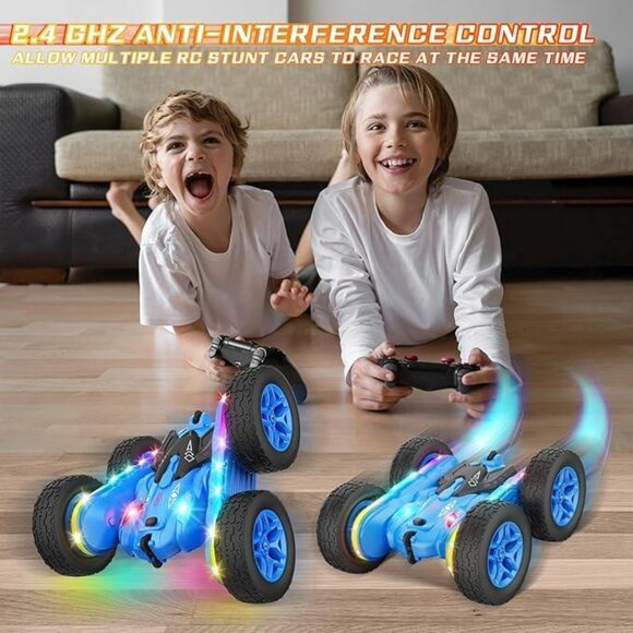 Double-Sided 360° Rotating 4WD Remote Control Car Rc Cars Stunt Toys Gift(1 set) - Picture 4 of 8